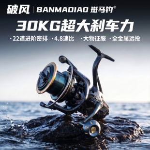 斑马钓全金属渔轮16000远投轮缓降密排斜口锚鱼轮海钓纺车轮海竿