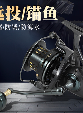 黑鹰复仇者全金属渔轮23轴16000纺车轮斜口锚鱼海钓鱼轮海竿轮