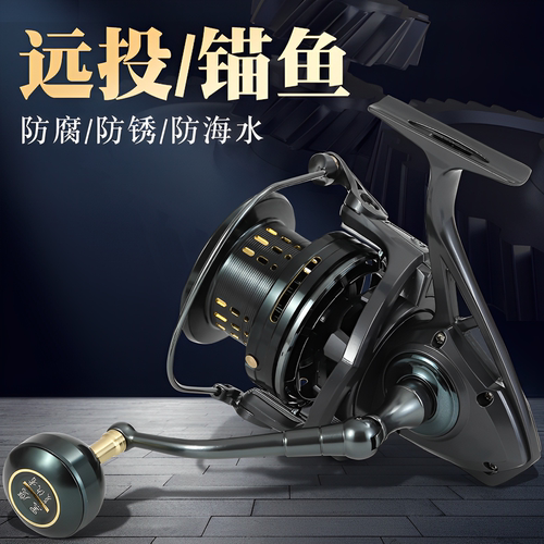 黑鹰复仇者全金属渔轮23轴16000纺车轮斜口锚鱼海钓鱼轮海竿轮