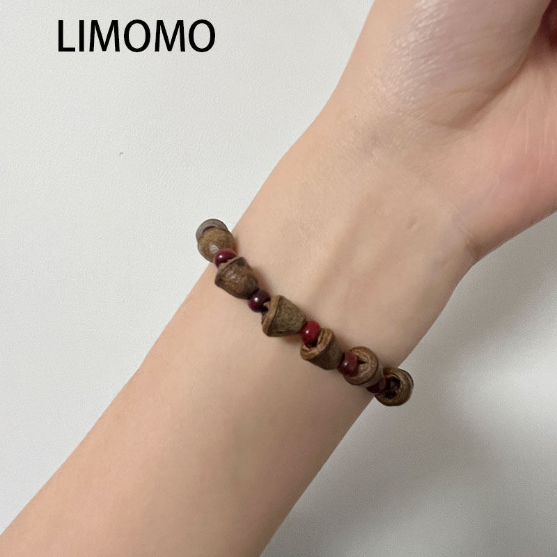 LIMOMO小金钟菩提子弹力绳手串可定制长度送情侣闺蜜天然植物手链