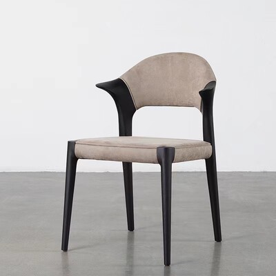 中古餐椅Kunst chair 丹麦设计师侘寂风白蜡木榫卯短扶手实木椅子