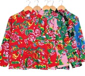 东北大花布长袖 年会演出服科目三 伴郎伴娘服装 套装 复古搞笑姐妹装