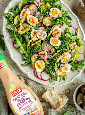 瑞典原装进口Felix菲力斯轻卡千岛酱蔬菜水果色拉酱沙拉酱370ml