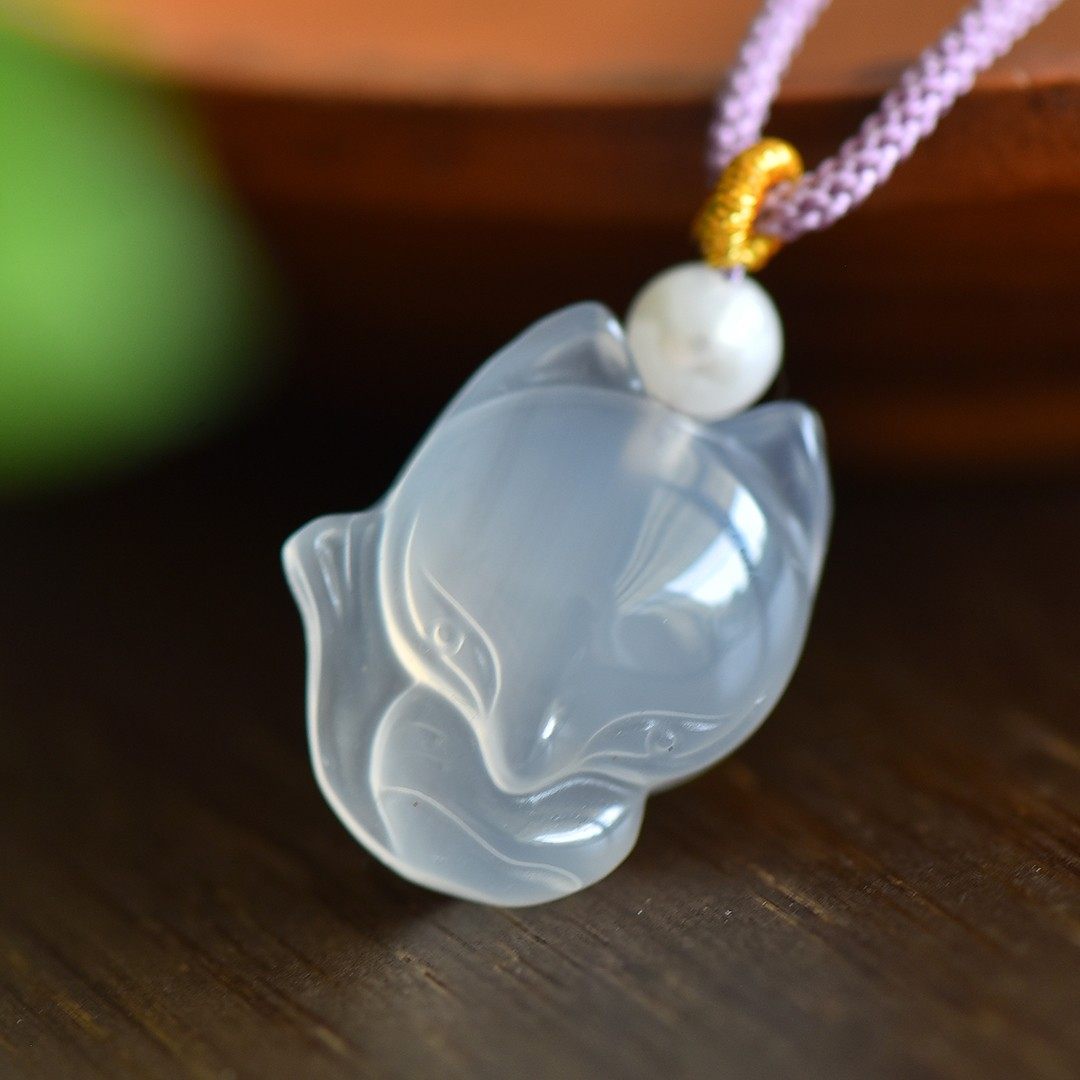 巴西高冰玉髓小狐狸吊坠女姻缘桃花旺狐仙项链粉水晶挂坠吉祥好运,珠宝/钻石/翡翠,颈饰,淘宝优惠券,粉丝福利购,淘宝优惠卷