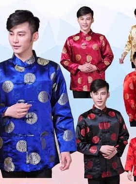 复古结婚礼服喜庆中国风中老年秋冬男女中式汉服长袖外套上衣唐装