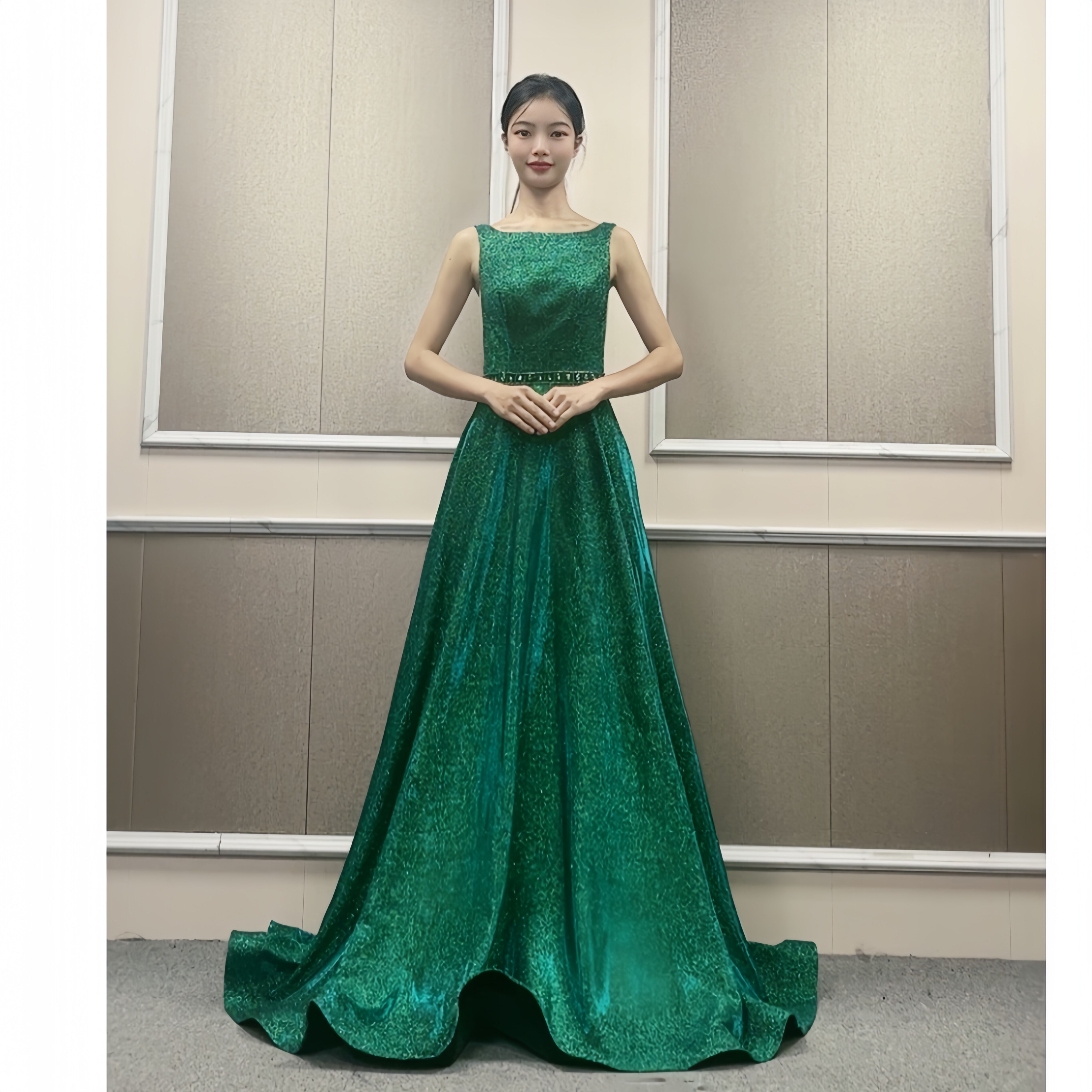 2025新款高端礼服A摆演出服独唱走秀学生毕业典礼派对晚礼服气质