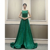 2025新款 高端礼服A摆演出服独唱走秀学生毕业典礼派对晚礼服气质