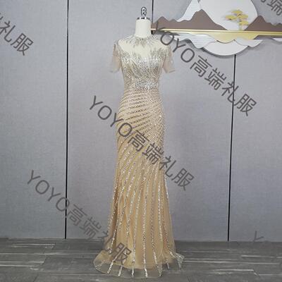 新款时尚性感鱼尾晚礼服
