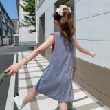 【新款已出货】格子刺绣连衣裙+小红包C161-8883-P125-K198，女装连衣裙，2C161