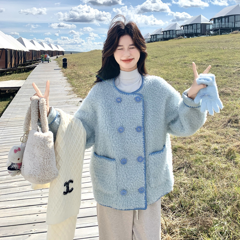 【新款已出货】设计感保暖皮毛一体C161-8955-P255-K388,女装毛呢外套,2C161