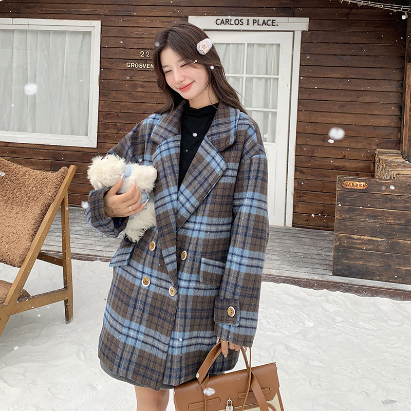 【新款发售】格纹夹棉呢大衣C161-6903-P145-K208,女装毛呢外套,2C161