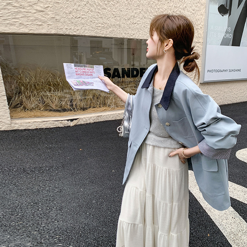 【】拼接设计感风衣外套C161-8826-P150-K228,女装风衣,2C161