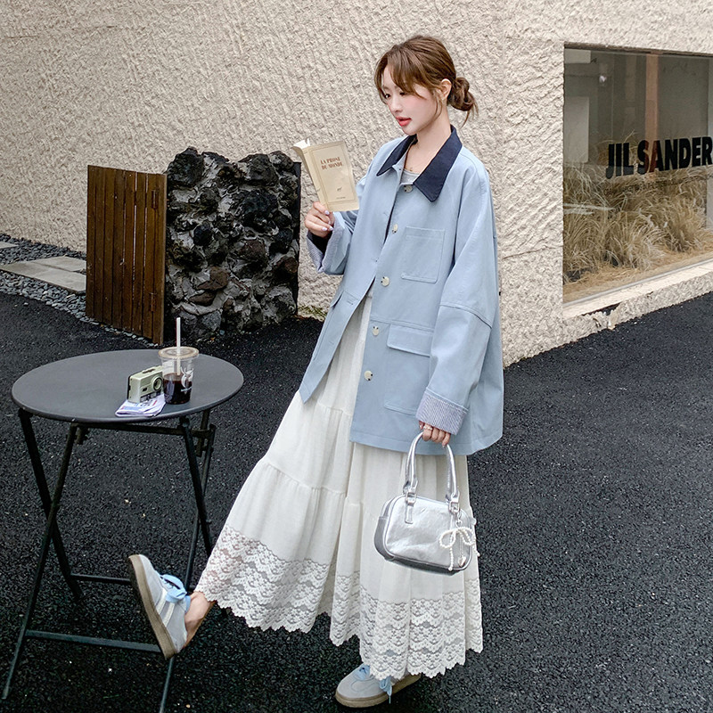 【】拼接设计感风衣外套C161-8826-P150-K228,女装风衣,2C161