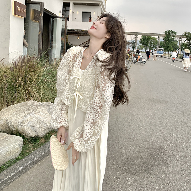 【】温柔泡泡袖上衣+吊带裙套装C161-6820-P135-K188,女装套装/套裙,2C161