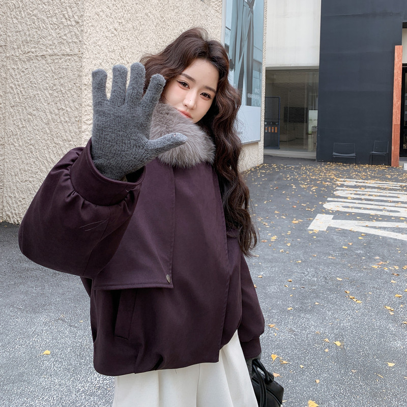 【新款】撞色毛领时尚羽绒外套C161-8995-P275-K418,女装羽绒服,2C161