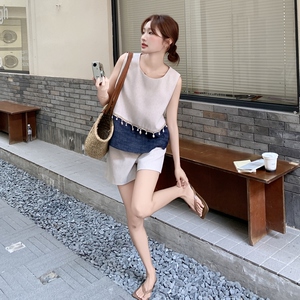 流苏拼接背心短裤套装女夏季2025新款小个子两件套高级小众不撞款图片