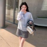 法式小香风时髦穿搭套装女春季新款高级感气质马甲衬衫短裙三件套，女装套装/套裙，2C161