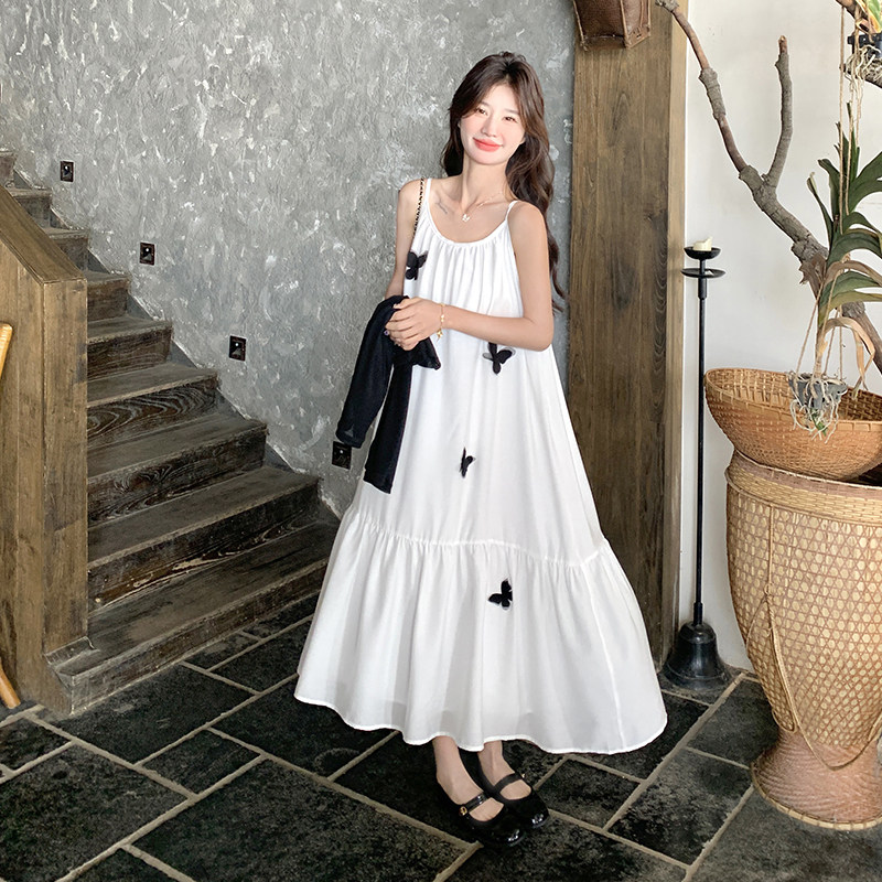 【】蝴蝶花吊带裙套装C161-8820-P145-K198,女装连衣裙,2C161