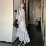 法式白色超好看连衣裙套装女春秋2025新款显瘦马甲茶歇长裙两件套，女装连衣裙，2C161