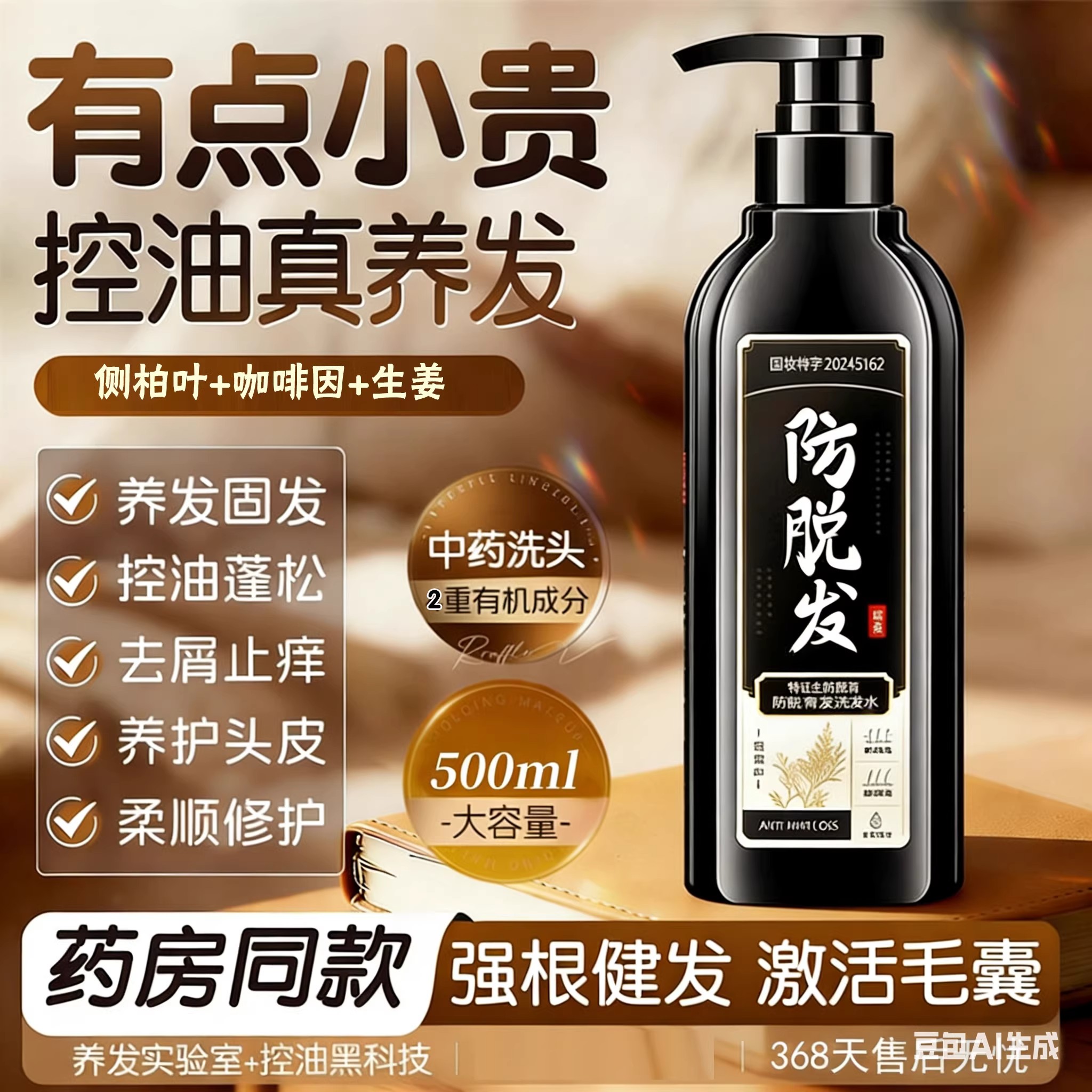 正品琴叶生姜防脱发洗发水护发素洗发水