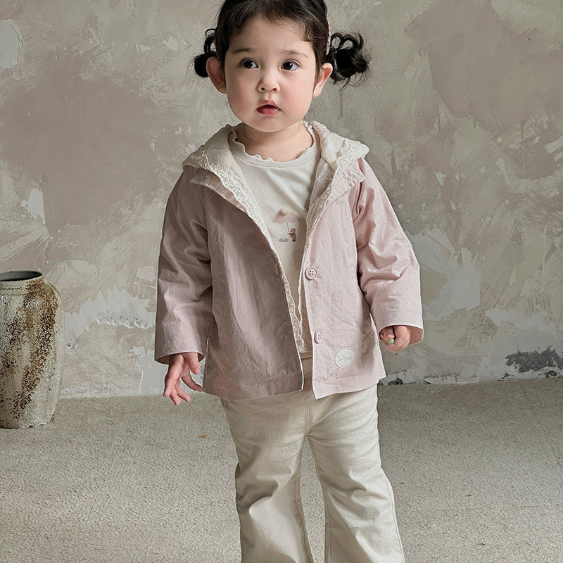 二折撤柜女童连帽外套春季新款女宝开衫长袖上衣婴幼儿百搭外穿衣