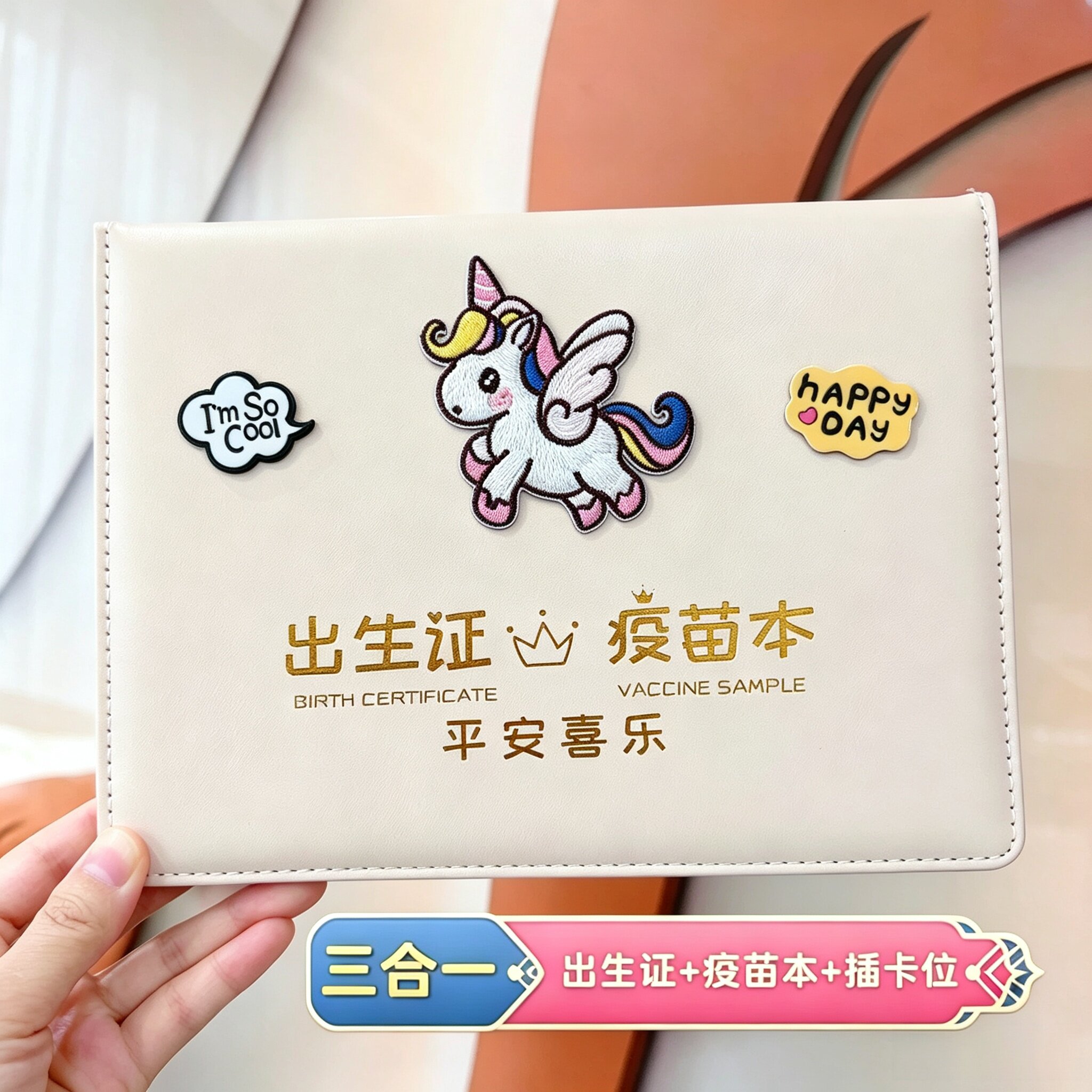 马年卡通马宝宝医学出生证明保护皮套可爱儿童预防接种证疫苗本套
