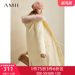 All旗舰店羽绒服女款2023冬季新款中长款加厚毛领派克服棉服外套