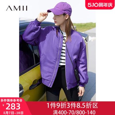 字母棉服Amii宽松棉服