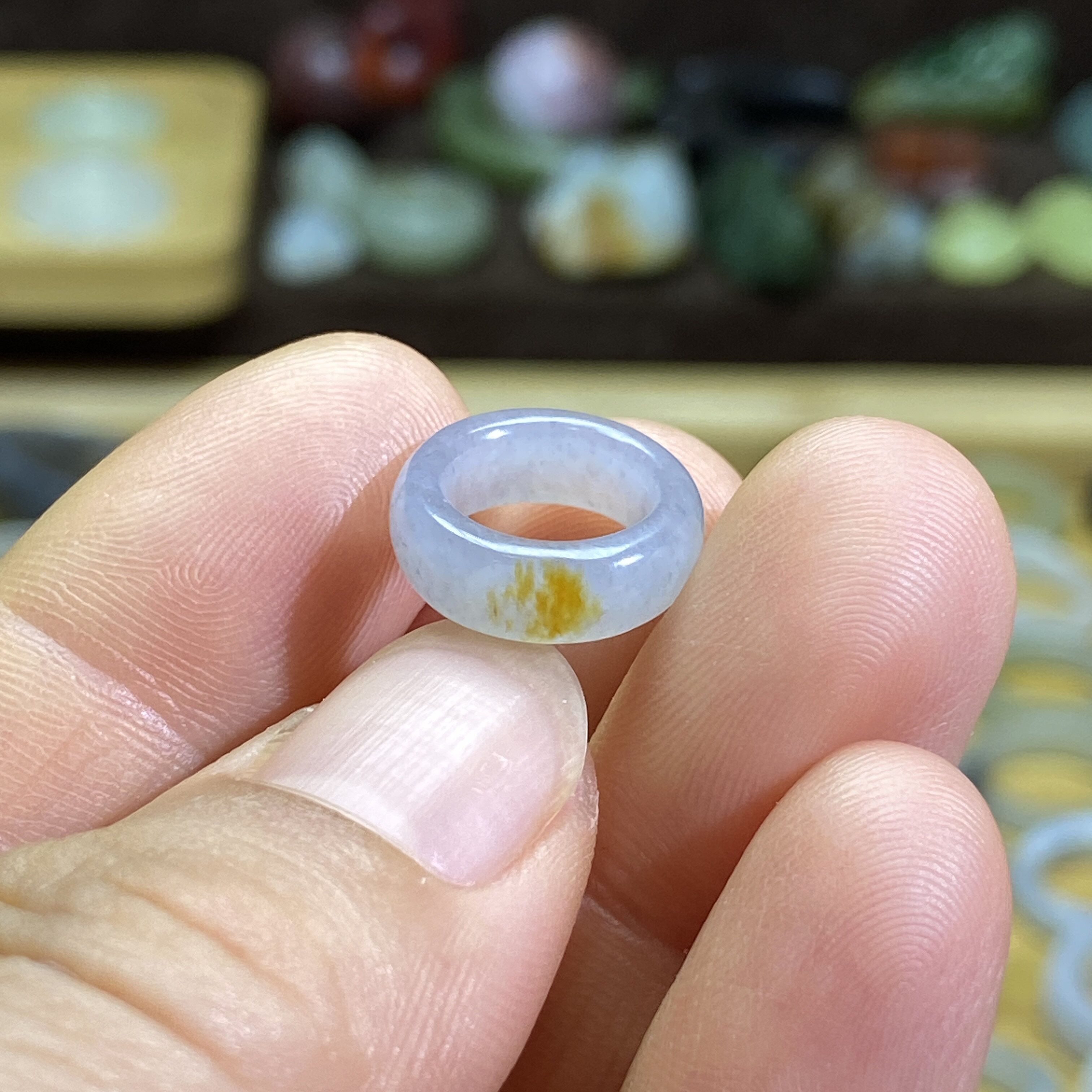 和田玉青花籽料洒金皮卡9跑环复古风文玩珠串跑圈项链挂饰