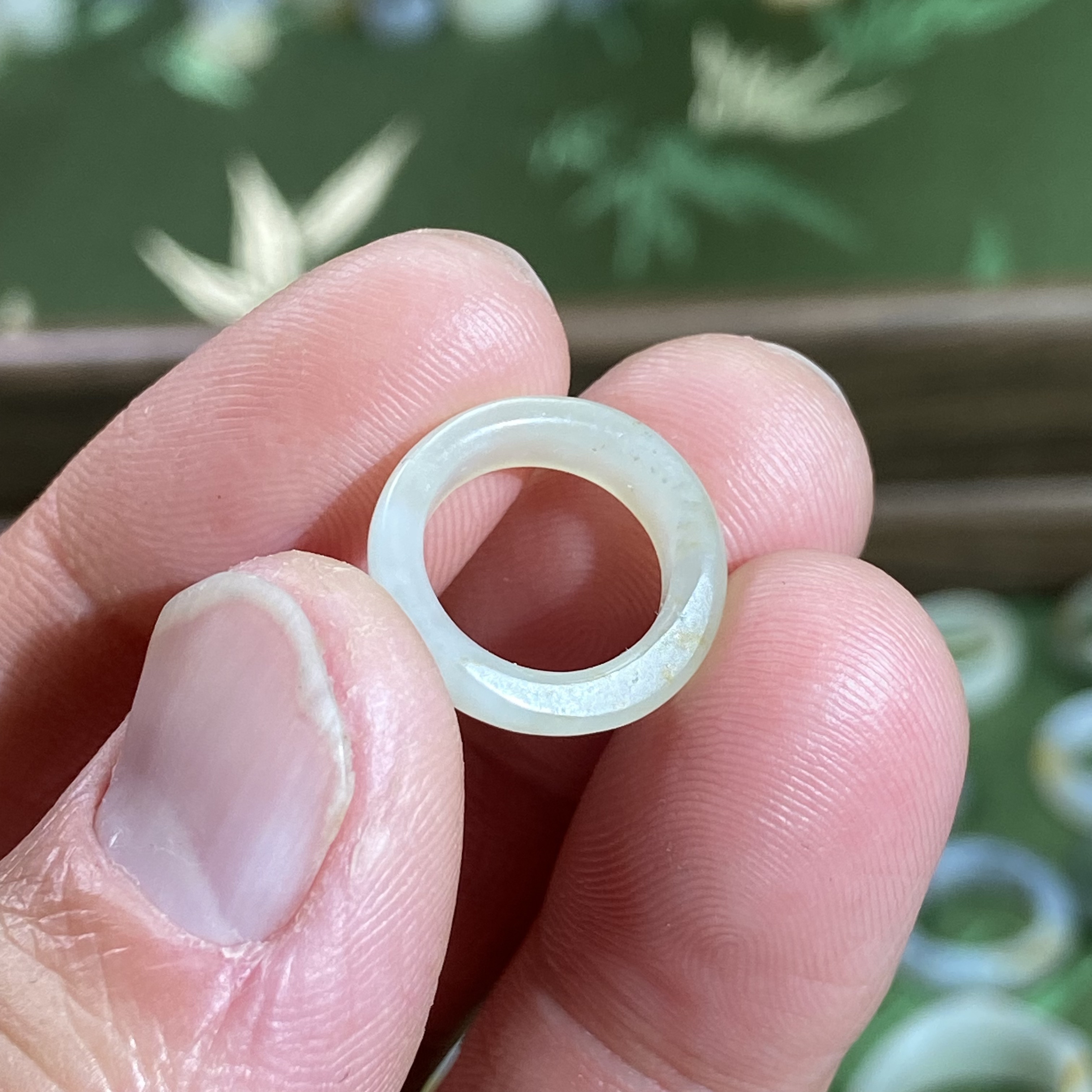 和田玉籽料卡11随型跑环洒金皮黄白玉古风玉环文玩珠串挂饰跑圈