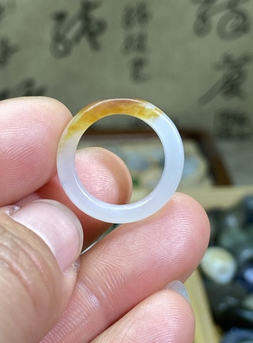 和田玉白玉籽料洒金皮卡15随型戒指复古风指环文玩珠串跑环尾戒