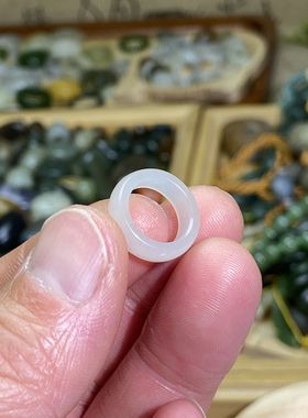 和田玉白玉籽料卡11随型跑环古风玉环锁骨链挂饰文玩珠串跑圈配饰