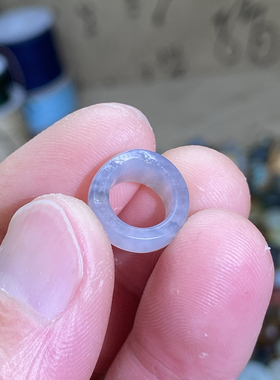 和田玉籽料卡8随型跑环黑白分明青花满皮玉环文玩珠串跑圈挂饰