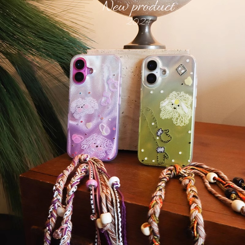 卷毛小狗情侣姐妹iphone手机壳