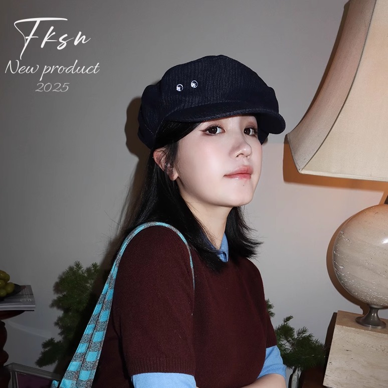 浮夸少女水晶球报童帽深蓝色