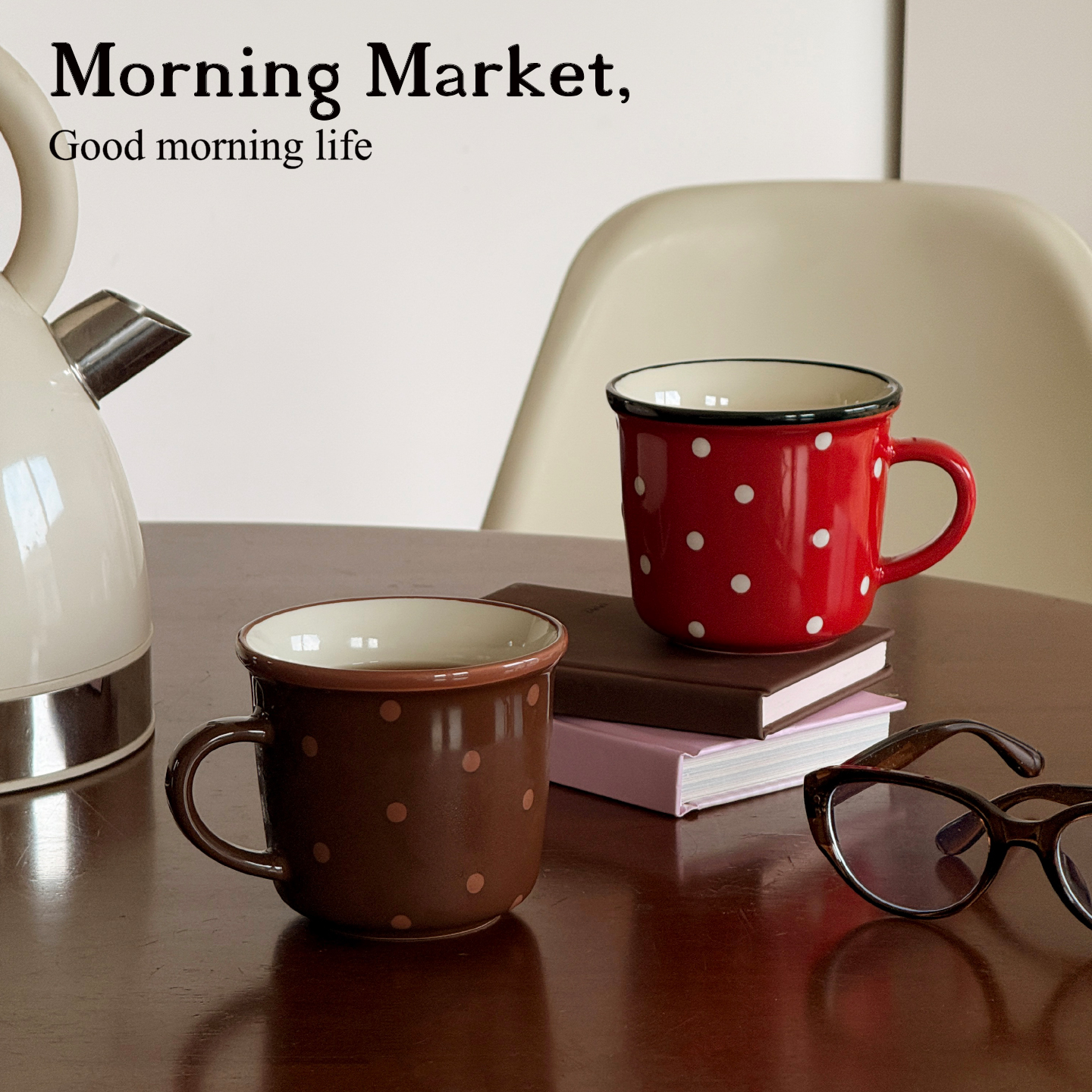 MorningMarket釉下彩波点陶瓷杯