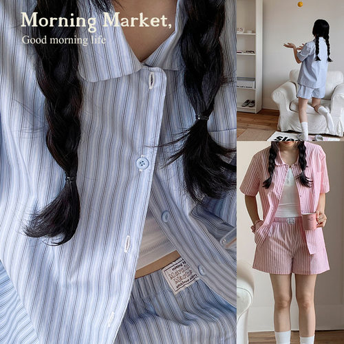 【清仓5折 现39.9起】Morning Market 条纹纯棉睡衣睡裤 不退换