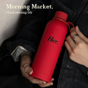 Morning Market 原创「Her.」幸运红色304不锈钢便携大容量保温杯