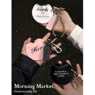Morning Market 二层牛皮时髦耳机包 包包挂件配饰 组合钥匙扣