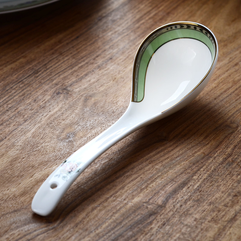 唐山骨质瓷大汤勺打调羹大汤匙大勺子盛汤勺骨瓷陶瓷勺餐具