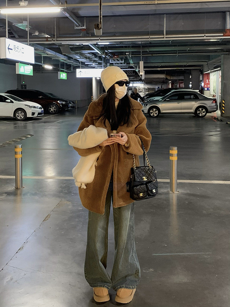IsSeventeen泰迪熊羊羔毛外套