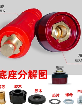 应急启动电源快速接头电焊机快插纯铜插头插座配件公母通用接线柱
