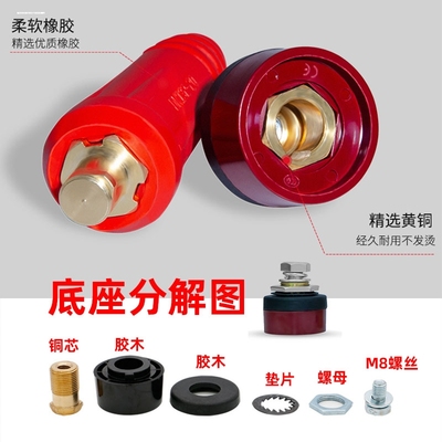 应急启动电源快速接头电焊机快插纯铜插头插座配件公母通用接线柱