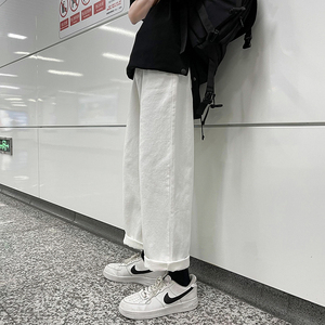 910A-9280-40港风春秋装直筒弹力牛仔裤潮流宽松裤子图片