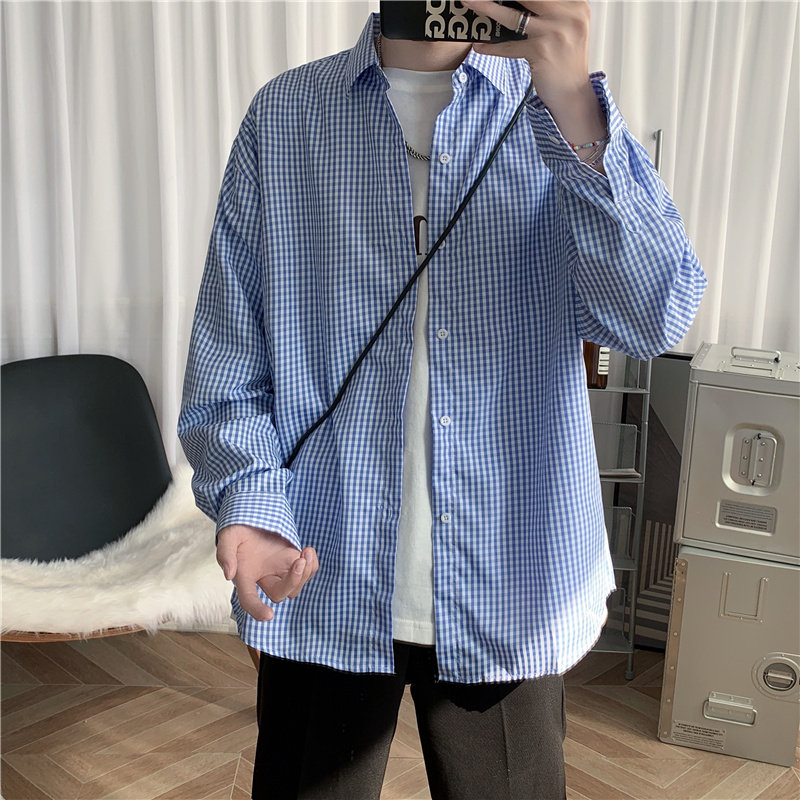 910A922秋季男士休闲百搭衬衫格子,男装衬衫,星座910A