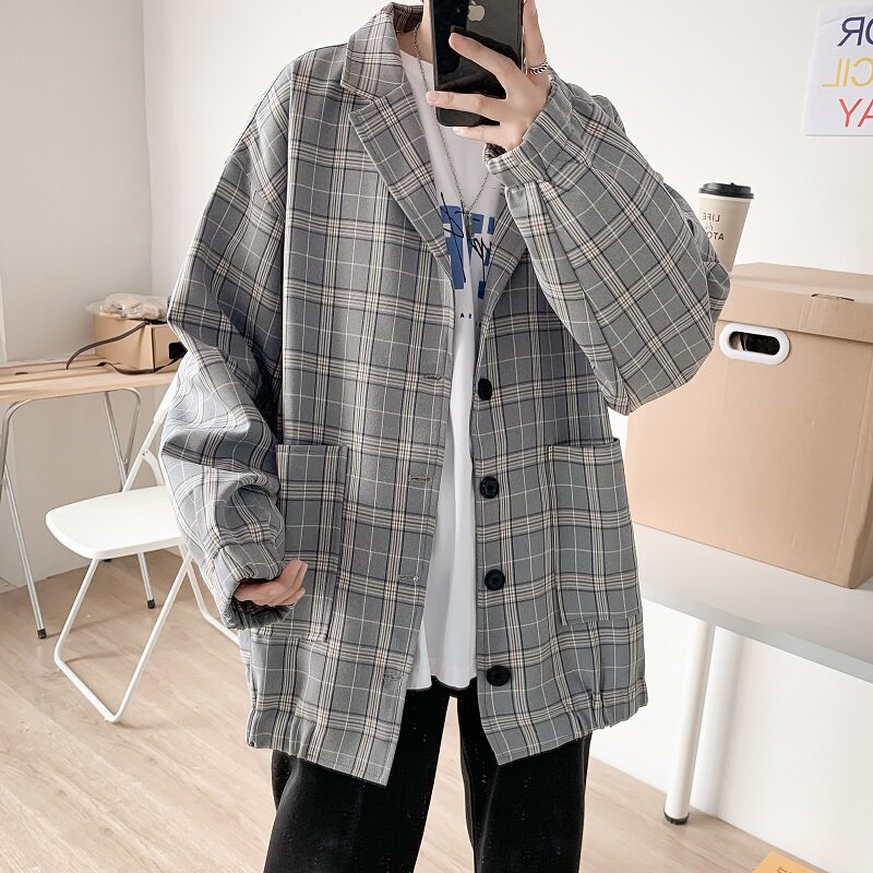 910A-W02港风春秋格子百搭情侣西装西服,男装西服,星座910A