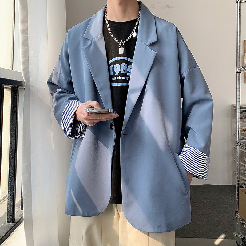 910A-Y227港风春秋新款帅气纯色休闲外套上衣男士西服,男装西服,星座910A