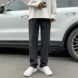 910A-K322-P50港风春秋季男士宽松直筒潮流修身九分裤，男装牛仔裤，星座910A