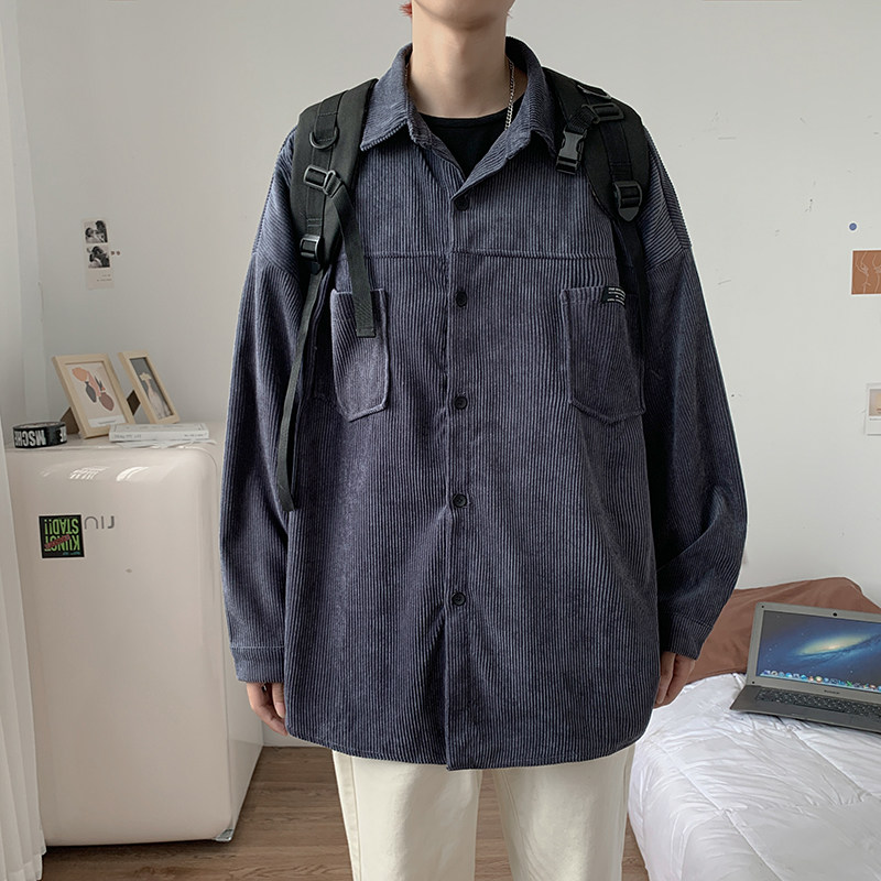 910ACS05秋季男士灯芯绒休闲百搭衬衫,男装衬衫,星座910A