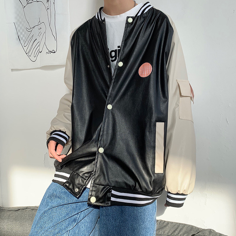 910A706秋季刺绣棒球领软皮衣外套,男装风衣,星座910A